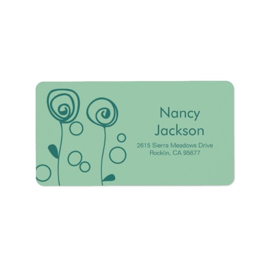 スタイリッシュ花 – アクアグリーン ラベル (正面)