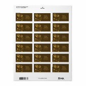 スタイリッシュ花 – 茶 ラベル (フルシート)