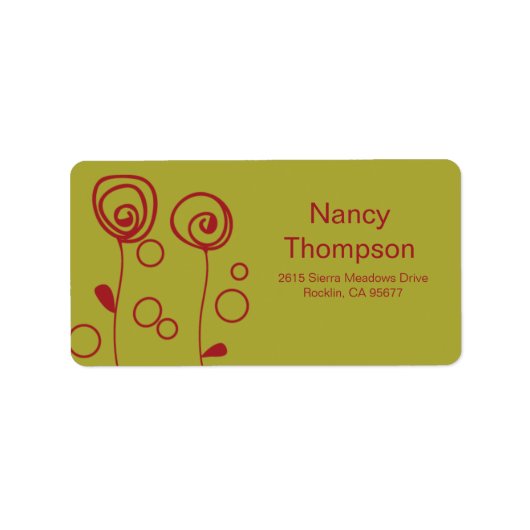 スタイリッシュ花 – 赤 ラベル (正面)