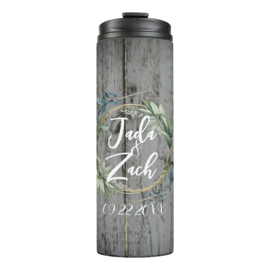 スタイリッシュ葉素朴リース結婚の熱性陰嚢 タンブラー (正面)