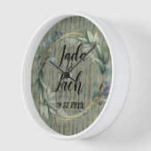 スタイリッシュ葉素朴リース結婚ズ 壁時計 (傾斜)