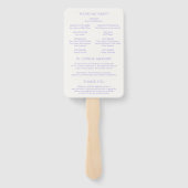 スタイリッシュ薄紫モダン結婚式 プログラム ハンドファン (裏面)