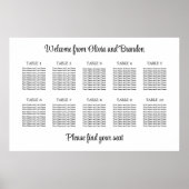 スタイリッシュ表10席結婚表ポスター ポスター (正面)