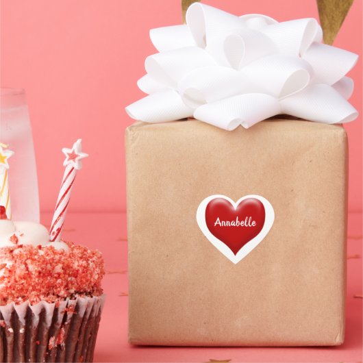 スタイリッシュ赤いハートクラシック ハートシール (パーティー)