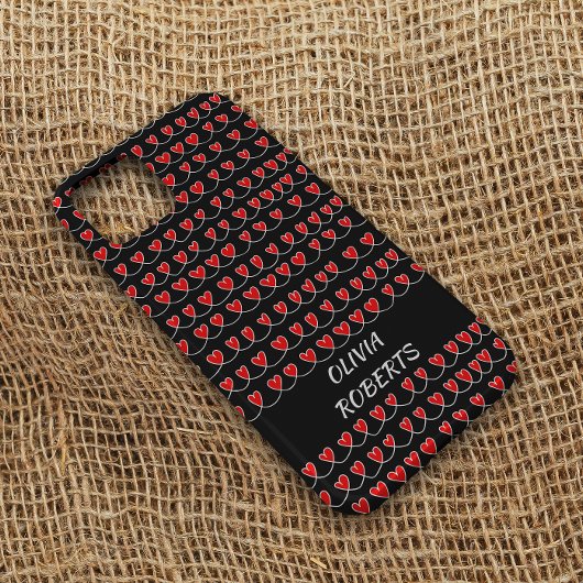 スタイリッシュ赤いハートパターパーソナライズされたン Case-Mate iPhoneケース