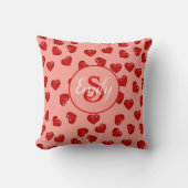 スタイリッシュ赤いハート模様 クッション (正面)