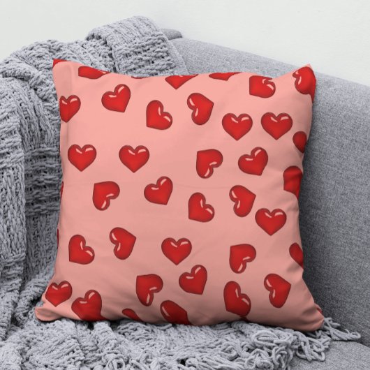 スタイリッシュ赤いハート模様 クッション