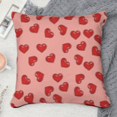 スタイリッシュ赤いハート模様 クッション