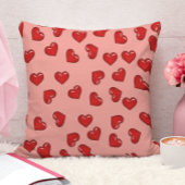 スタイリッシュ赤いハート模様 クッション