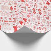 スタイリッシュ赤と白クリスマス包装紙 ラッピングペーパー (角)