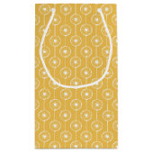 スタイリッシュ赤と白ハートモノグラム スモールペーパーバッグ (裏面)