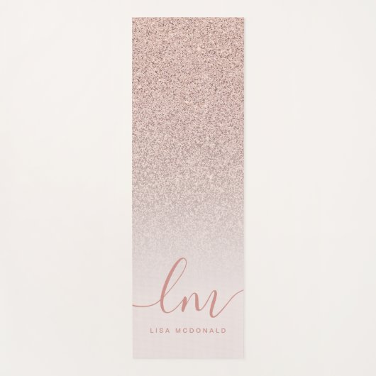 スタイリッシュ赤面グラデーションピンクパーソナライズされた ヨガマット (正面)