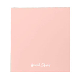 スタイリッシュ赤面ピンクピーチミニマルガーリーリスト生徒 ノートパッド