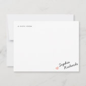 スタイリッシュ赤面ピンクフェミニンハート文具 ノートカード (正面)