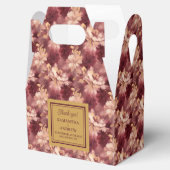 スタイリッシュ赤面ブルゴーニュ金ゴールドボホ結婚式の引き出物ボックス フェイバーボックス (オープン)