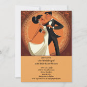 スタイリッシュ踊り対結婚式招待状 招待状 (正面)