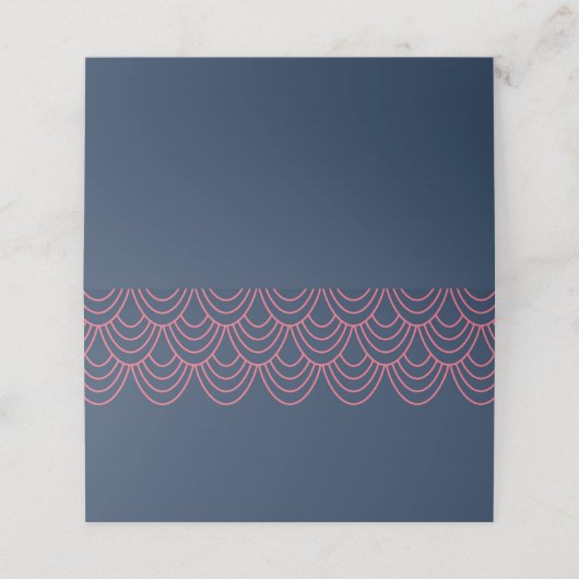 スタイリッシュ輪郭ピンクと青の幾何学的 プレイスカード (外部開封)