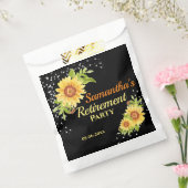 スタイリッシュ退職パーティー黄色フローラひまわり フェイバーバッグ (封をした状態)