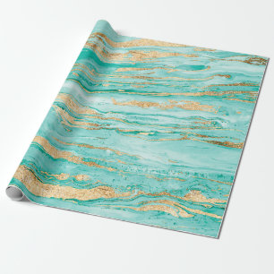 スタイリッシュ造幣局および金ゴールド抽象芸術の驚異化 ラッピングペーパー