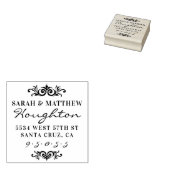 スタイリッシュ連結婚した名差出人住所 ラバースタンプ (押印)