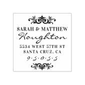 スタイリッシュ連結婚した名差出人住所 ラバースタンプ (インプリント)