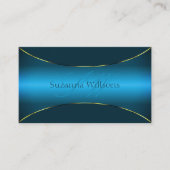 スタイリッシュ金ゴールドきらめくとモノグラ縁どムを有するティール(緑がかった色) 名刺 (正面)