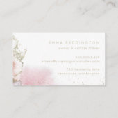 スタイリッシュ金ゴールドとピンクの水色抽象芸術 名刺 (裏面)