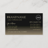 スタイリッシュ金ゴールドとブラックカッコいい鏡フォント（ロゴ付き） 名刺 (裏面)