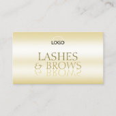 スタイリッシュ金ゴールドとブラックカッコいい鏡フォント（ロゴ付き） 名刺 (正面)