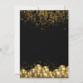 スタイリッシュ金ゴールドとブラック50番目の誕生日招待状 招待状 (裏面)