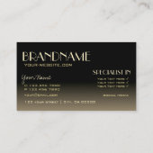 スタイリッシュ金ゴールドと黒の鏡文字プロフェッショナル 名刺 (裏面)