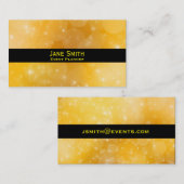 スタイリッシュ金ゴールドと黒モダンイベントプランナー 名刺 (正面/裏面)