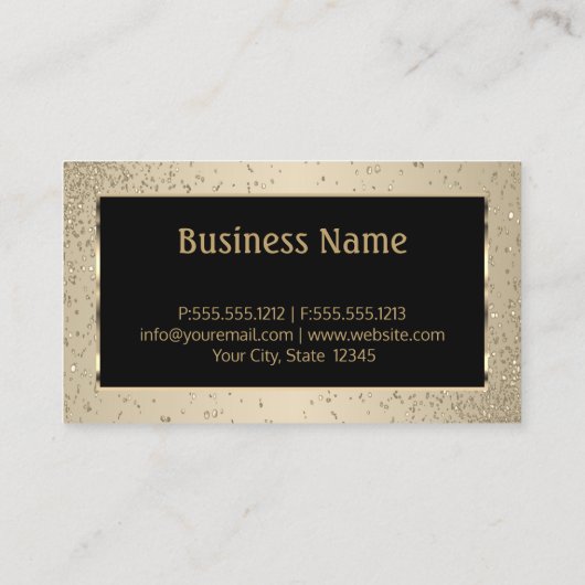 スタイリッシュ金ゴールドと黒 名刺 (裏面)