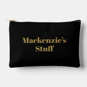 スタイリッシュ金ゴールドはっきりしたタイポグラフィ アクセサリーポーチ