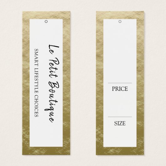 スタイリッシュ金ゴールドぶら下がったの表示価格ラベル (正面&裏面)