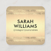 スタイリッシュ金ゴールドアクセント スクエア名刺 (正面)