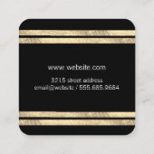 スタイリッシュ金ゴールドアクセント スクエア名刺 (裏面)