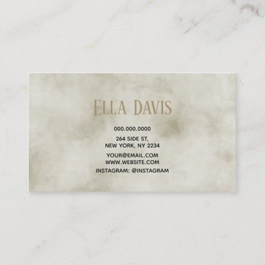 スタイリッシュ金ゴールドウォーターのヘアメイクアップ 名刺 (裏面)