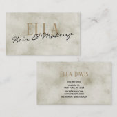 スタイリッシュ金ゴールドウォーターのヘアメイクアップ 名刺 (正面/裏面)