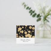 スタイリッシュ金ゴールドエレガントグリッター黒 スクエア名刺 (スタンド正面)