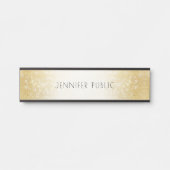 スタイリッシュ金ゴールドグリッターエレガントモダンテンプレート サインプレート (正面)