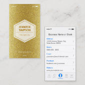 スタイリッシュ金ゴールドグリッターユニーク- iOSスタイル 名刺 (正面/裏面)