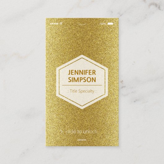 スタイリッシュ金ゴールドグリッターユニーク- iOSスタイル 名刺 (正面)