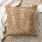 スタイリッシュ金ゴールドグリッター縞模様 クッション (ブランケット)