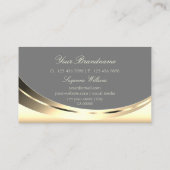 スタイリッシュ金ゴールドグレイ(ロゴとダイヤきらめくモンド) 名刺 (裏面)