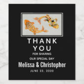 スタイリッシュ金ゴールドコイフィッ結婚シュありがとう ワインラベル (シングルラベル)