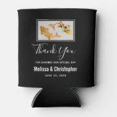 スタイリッシュ金ゴールドコイフィッ結婚シュありがとう 缶クーラー (正面)