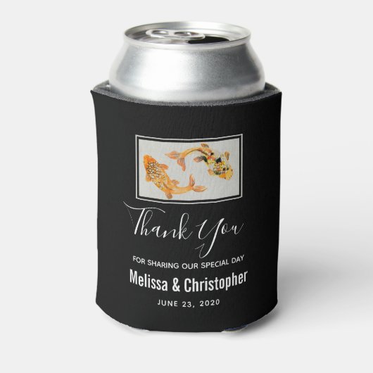 スタイリッシュ金ゴールドコイフィッ結婚シュありがとう 缶クーラー (缶裏面)