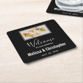 スタイリッシュ金ゴールドコイ結婚魚 スクエアペーパーコースター (アングル)