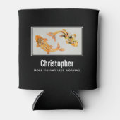 スタイリッシュ金ゴールドコイ魚より魚釣り少ない作業 缶クーラー (正面)